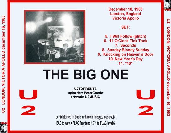 U2gigs Com Cover Audio 1982 1984 War Tour 06 1983