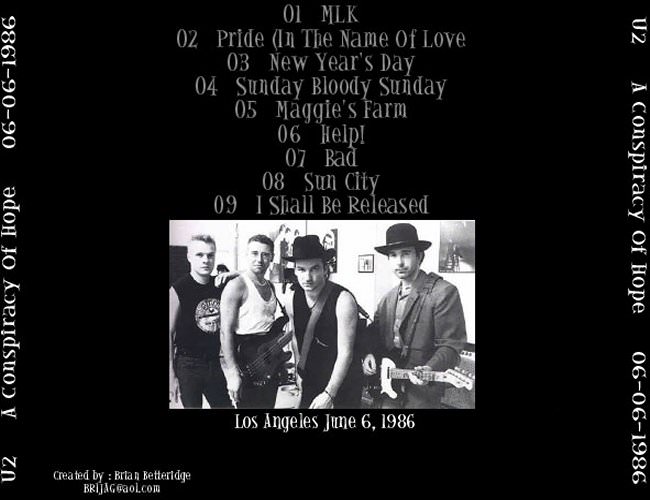 U2gigs.com cover » Audio » 1986 - A Conspiracy Of Hope Tour And Other ...